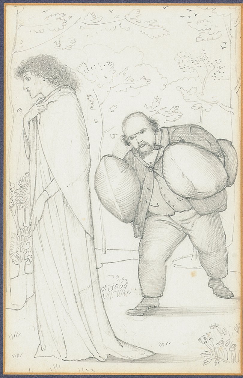 但丁·加布里埃尔·罗塞蒂（Dante Gabriel Rossetti）为简·莫里斯（Jane Morris）带来了坐垫 作者 爱德华·伯恩·琼斯