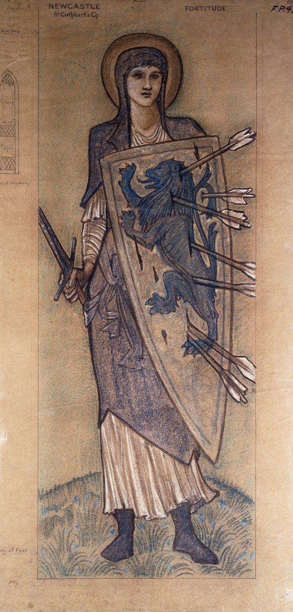 毅力：纽卡斯尔圣卡斯伯特教堂的彩色玻璃窗设计，约1896年 作者 爱德华·伯恩·琼斯