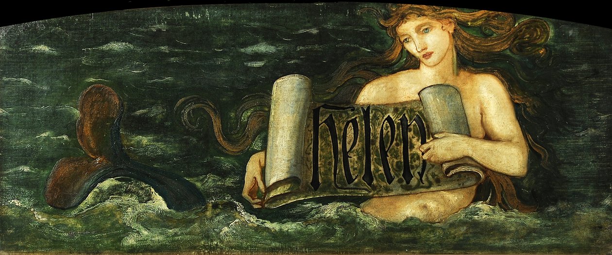 海伦，美人鱼，1880年 作者 爱德华·伯恩·琼斯