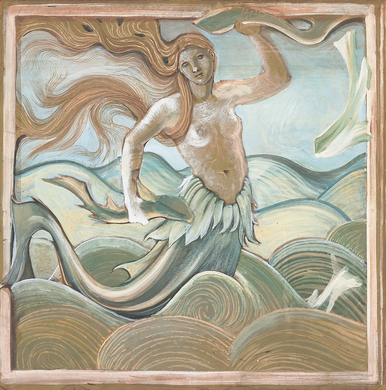 海若虫， 作者 爱德华·伯恩·琼斯