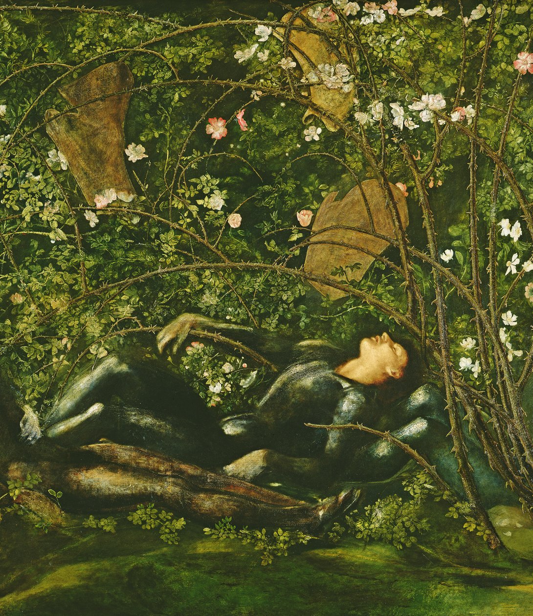 骑士与野蔷薇，1869年 作者 爱德华·伯恩·琼斯
