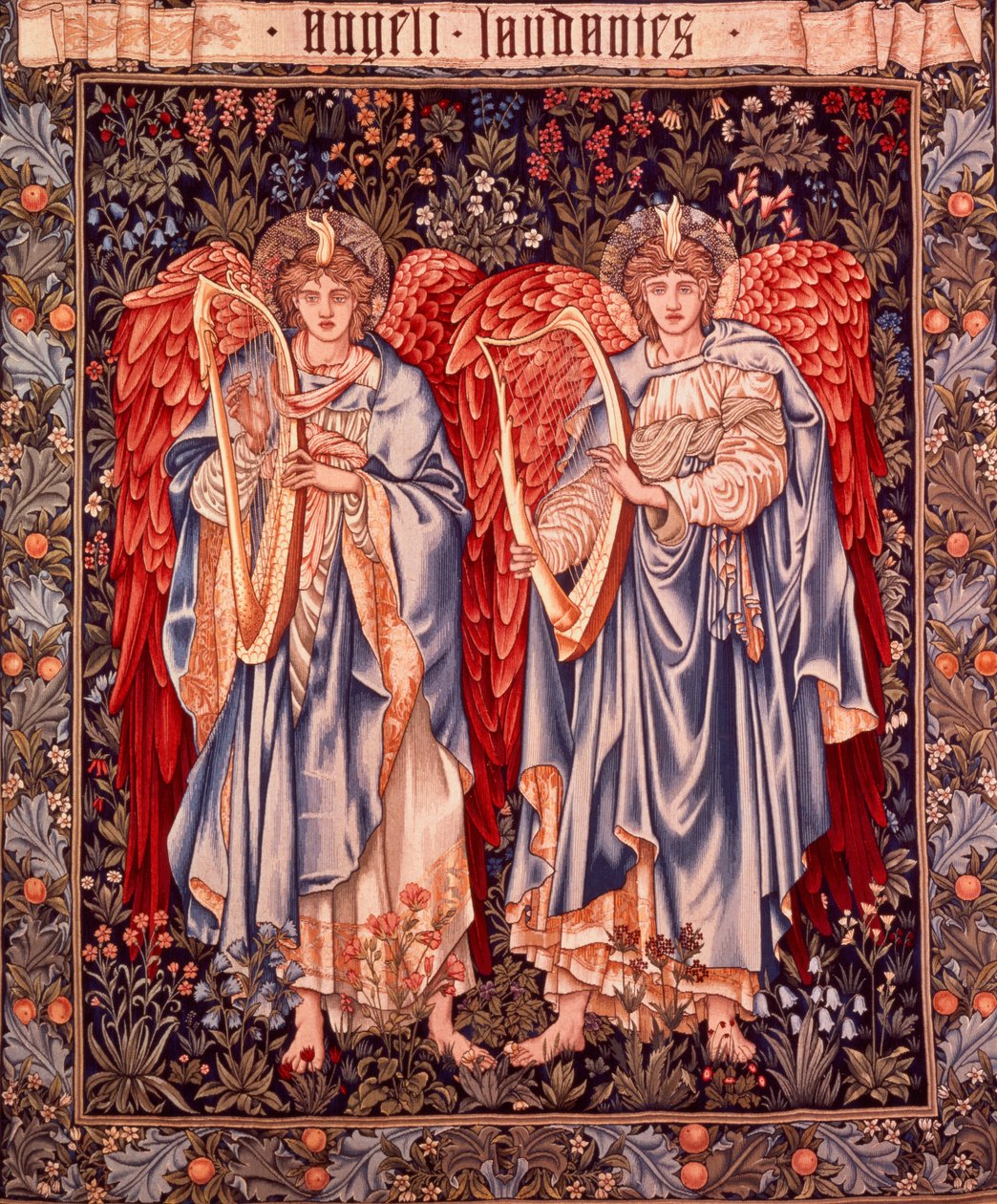 Angeli Laudantes》，亨利-迪尔设计的挂毯，人物造型由爱德华-伯恩-琼斯（Edward Burne-Jones）绘制于 1877/78 年，1894 年由莫里斯公司在默顿修道院织成（羊毛和丝棉）。 作者 爱德华科利和迪尔约翰亨利伯恩琼斯