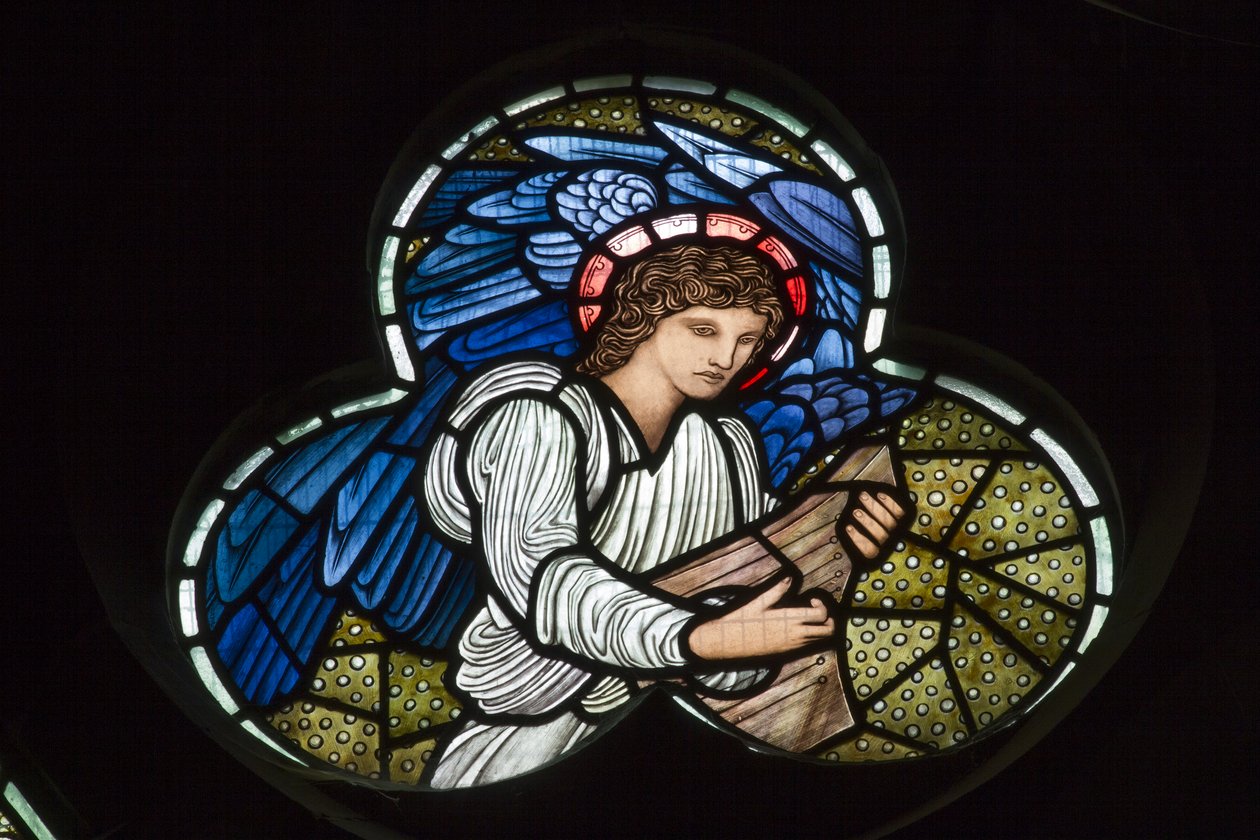 Wilden，All Saints，Morris＆Co.，Edward Burne-Jones，John Henry Dearle（1859-1932），Angels with Dulcimer，Angel Musicians，1902-1914，Louisa，Alfred，The Baldwins，Prime Minister，Methodist，Worceste 作者 爱德华·科利和迪尔·伯恩·琼斯