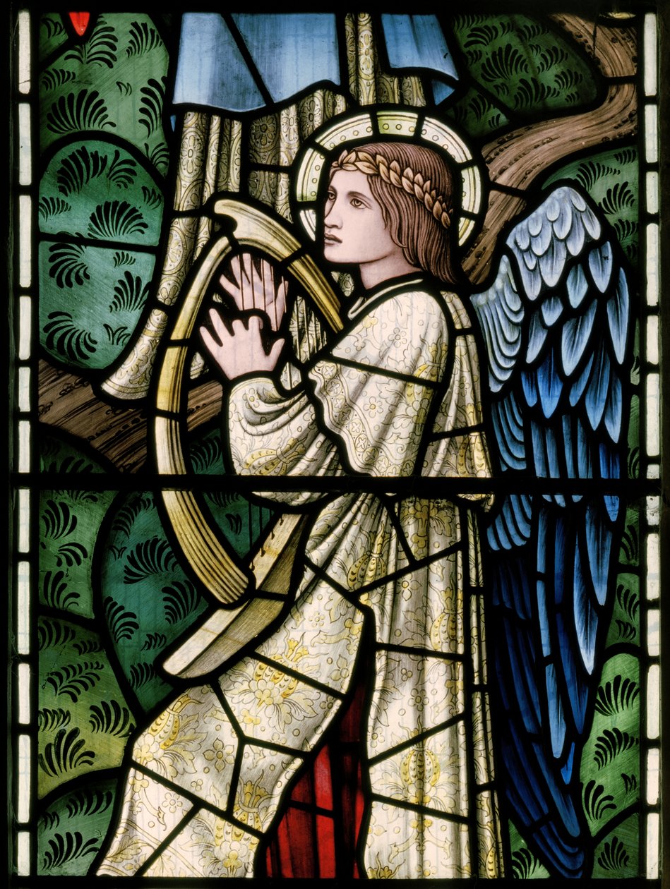 Wilden，All Saints，Morris＆Co.，Edward Burne-Jones，John Henry Dearle（1859-1932），天使天使，天使音乐家，细节，1902-1914，Louisa，Alfred，The Baldwins，总理，卫理公会，Wo 作者 爱德华·科利和迪尔·伯恩·琼斯