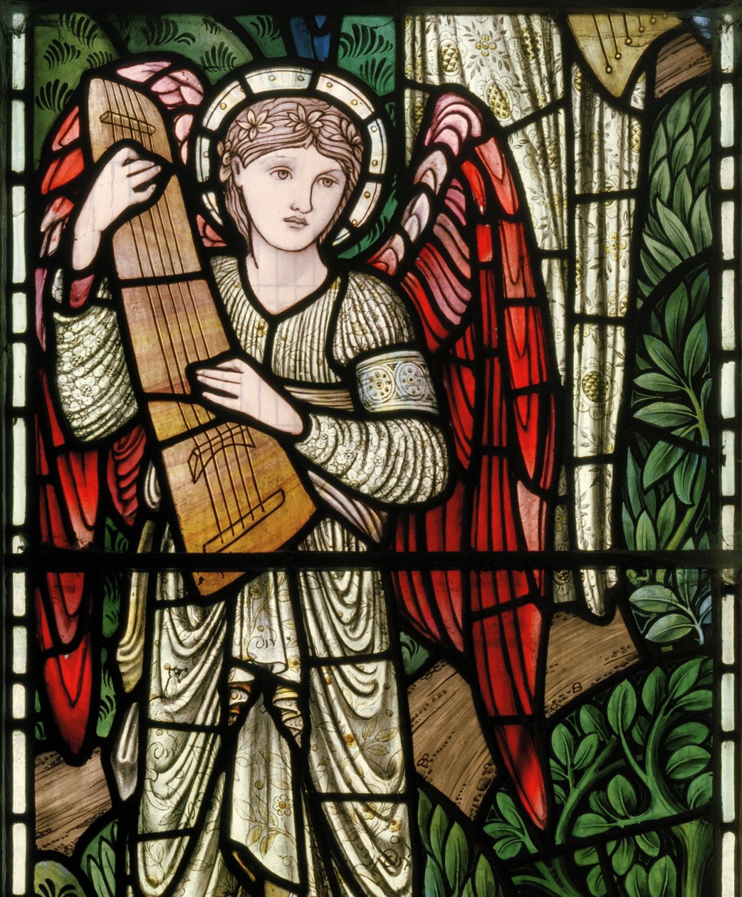 Wilden，All Saints，Morris＆Co.，Edward Burne-Jones，John Henry Dearle（1859-1932），天使天使，天使音乐家，细节，1902-1914，Louisa，Alfred，The Baldwins，总理，卫理公会，Wo 作者 爱德华·科利和迪尔·伯恩·琼斯
