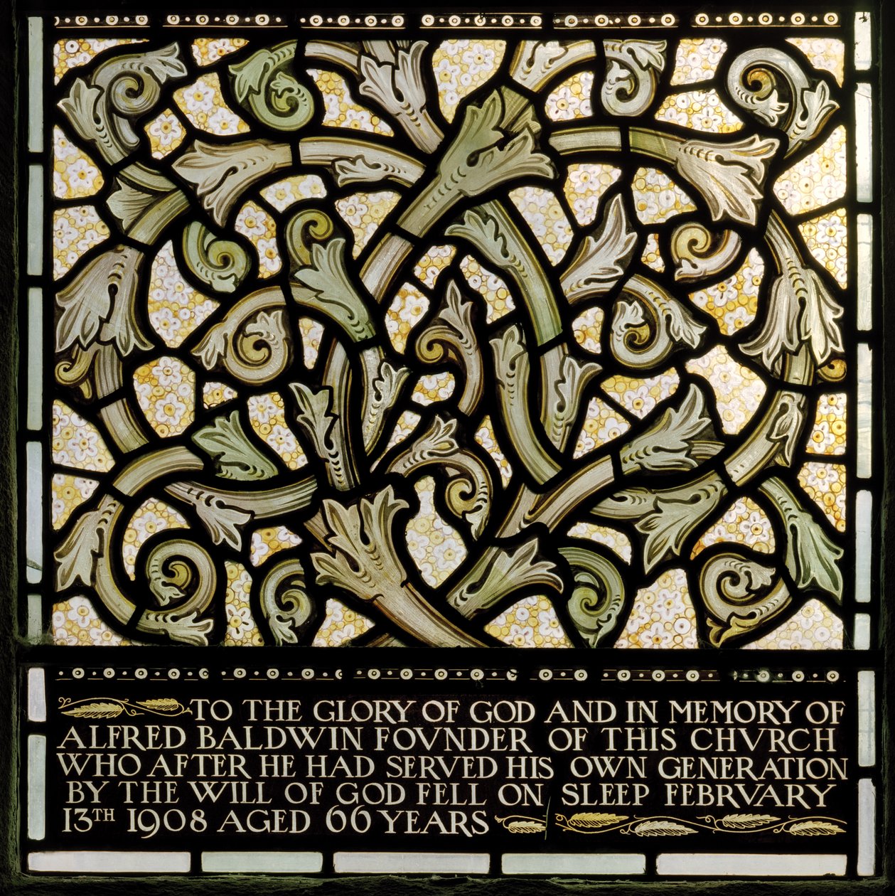 Wilden，All Saints，Morris＆Co.，Edward Burne-Jones，John Henry Dearle（1859-1932），致力于Alfred Baldwin，来自约书亚窗口，1902-1914，Louisa，The Baldwins，总理，卫理公会，Wo 作者 爱德华·科利和迪尔·伯恩·琼斯
