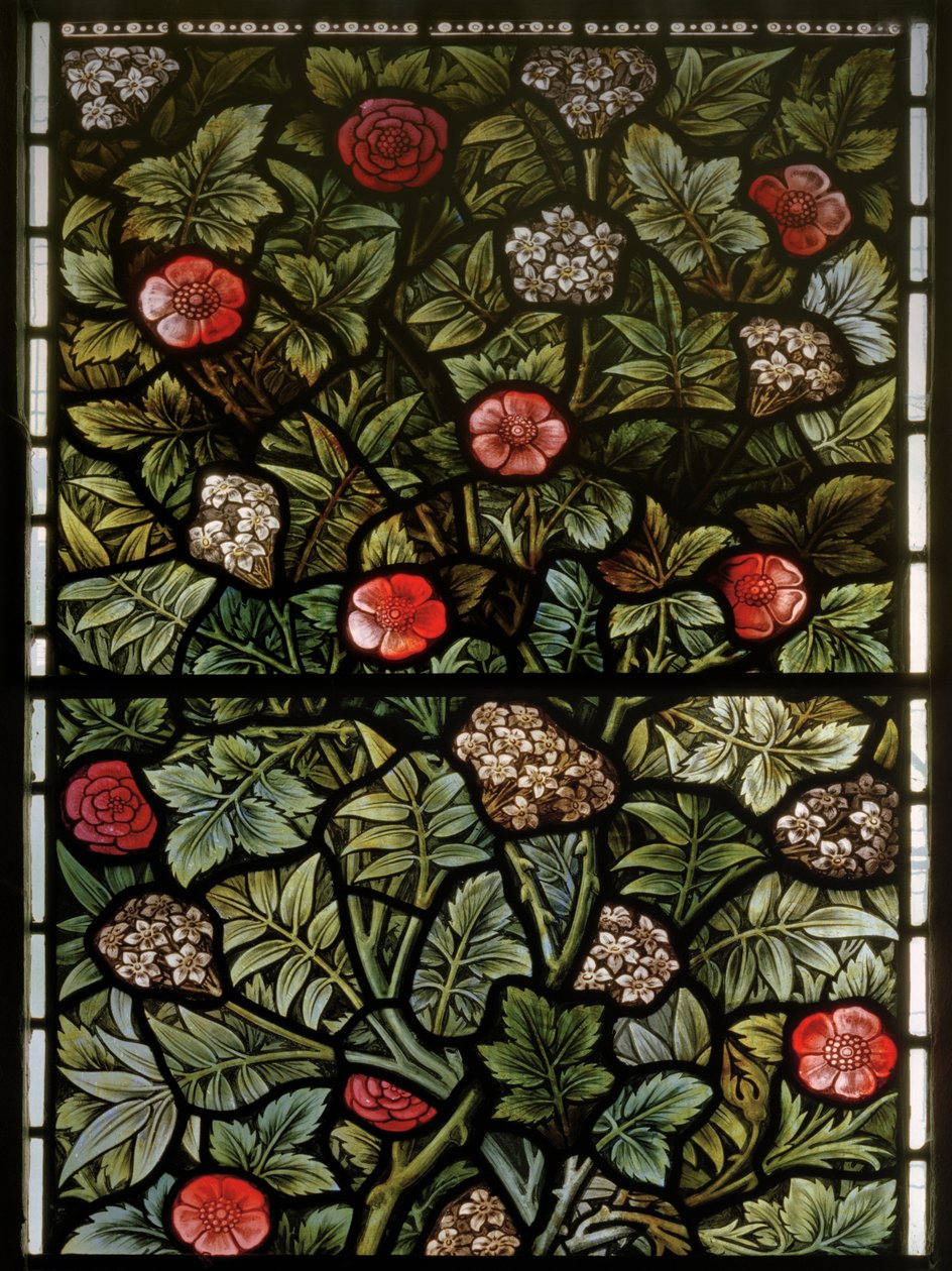Wilden，All Saints，Morris＆Co.，Edward Burne-Jones，John Henry Dearle（1859-1932），Foliage，detail，1902-1914，Louisa，Alfred，The Baldwins，Prime Minister，Methodist，Worcestershire，Arts＆Crafts， 作者 爱德华·科利和迪尔·伯恩·琼斯