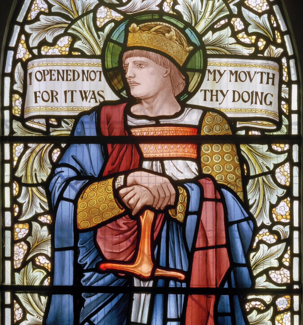 Wilden，All Saints，Morris＆Co.，Edward Burne-Jones，John Henry Dearle（1859-1932），King Ethelbert，细节，1902-1914，Louisa，Alfred，The Baldwins，总理，卫理公会，伍斯特郡，艺术＆ 作者 爱德华·科利和迪尔·伯恩·琼斯
