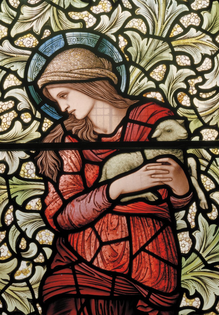 Wilden，All Saints，Morris＆Co.，Edward Burne-Jones，John Henry Dearle（1859-1932），St Agnes，细节，1902-1914，Louisa，Alfred，The Baldwins，总理，卫理公会，伍斯特郡，工艺品 作者 爱德华·科利和迪尔·伯恩·琼斯