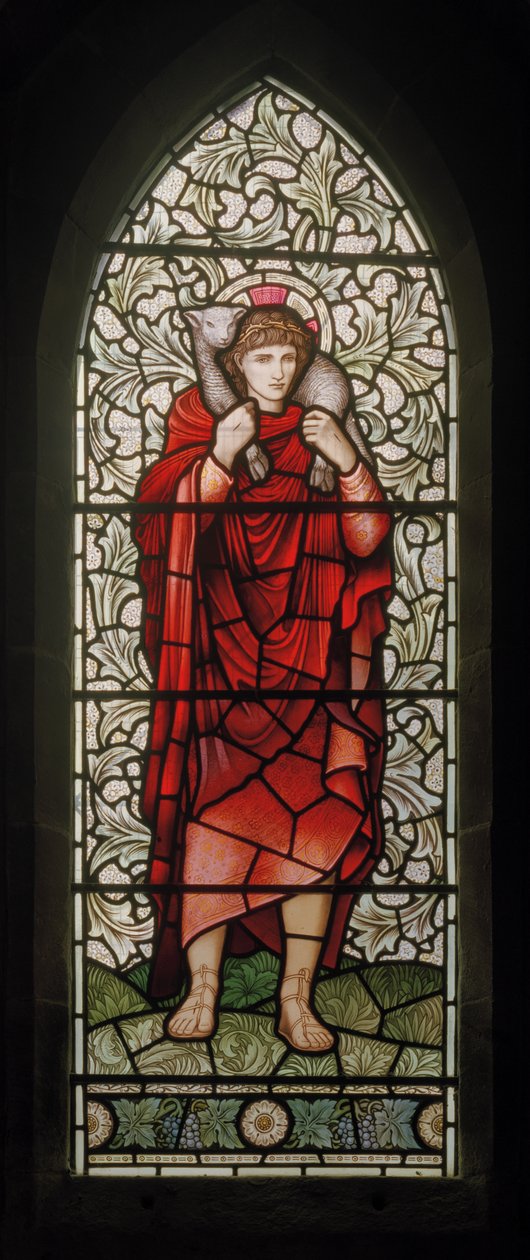 Wilden，All Saints，Morris＆Co.，Edward Burne-Jones，John Henry Dearle（1859-1932），The Good Shepherd，1902-1914，Louisa，Alfred，The Baldwins，Prime Minister，Methodist，Worcestershire，Arts＆Craft 作者 爱德华·科利和迪尔·伯恩·琼斯