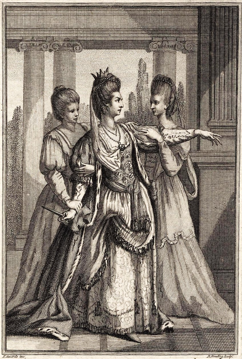 Mary Ann Yates饰演Cleathatra in Drydens All for Love c.1778 作者 爱德华·爱德华兹
