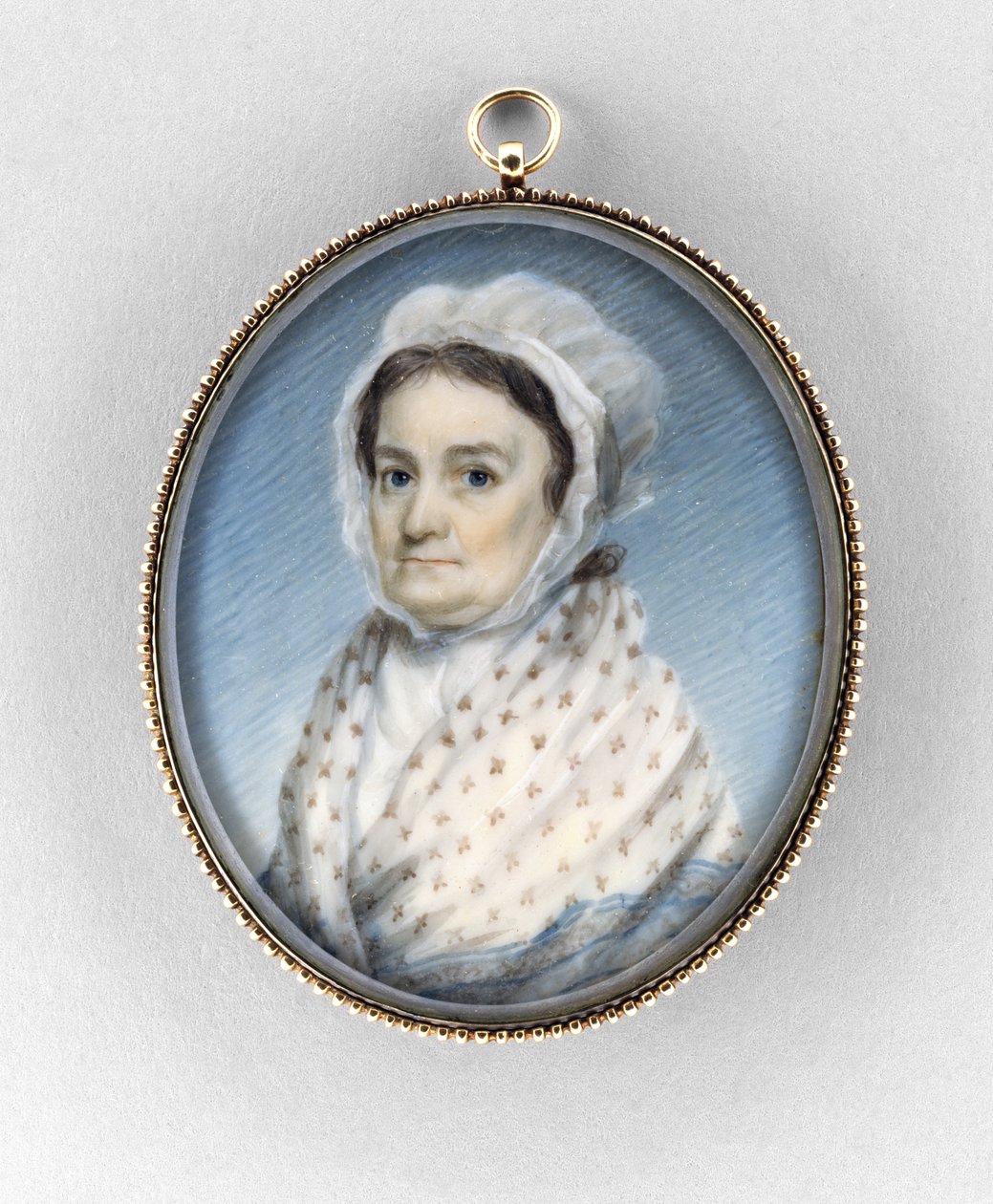 玛丽·古尔德·阿尔米（Mary Gould Almy），c.1797-1800年（象牙色的水彩画） 作者 爱德华·格林·马尔本