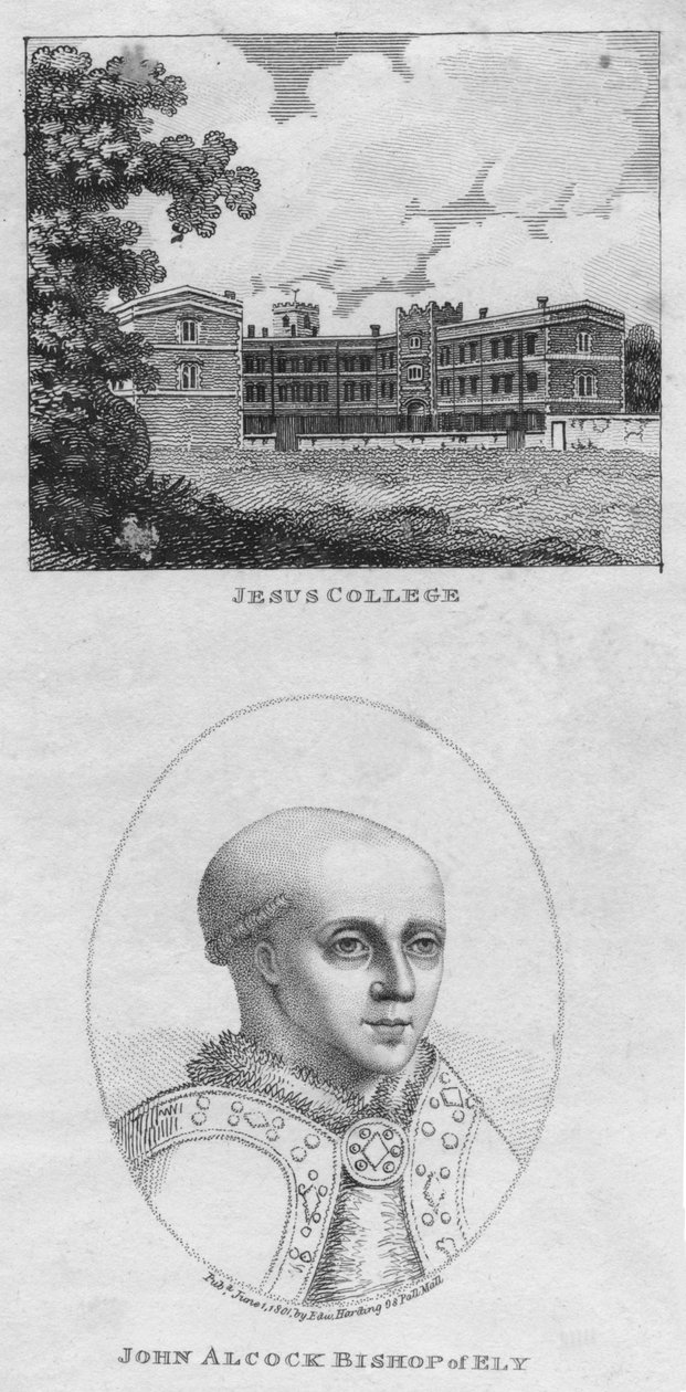 耶稣学院，伊利约翰·阿尔考克主教，1801年。 作者 爱德华·哈丁