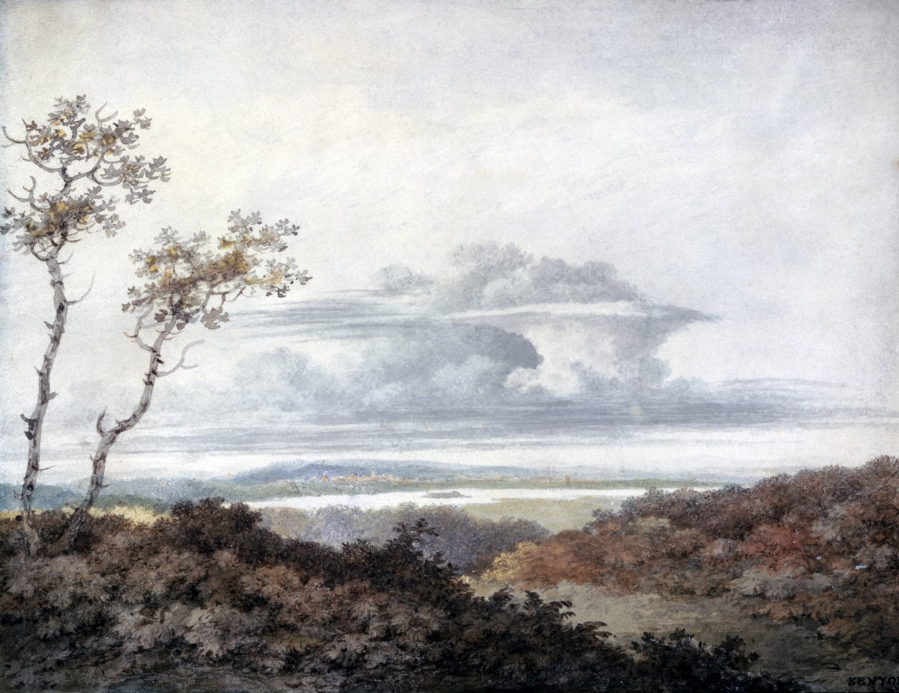 卢克霍华德（1772-1864）c.1808-11（纸上写着）后来的云研究的乡村景观 作者 爱德华·肯尼翁