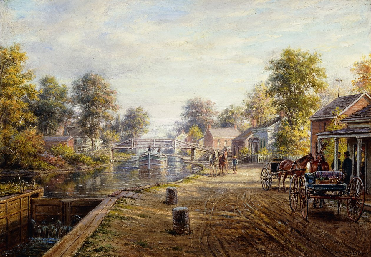 沿特拉华河和哈德逊运河的景象，1907年 作者 爱德华·兰本·亨利