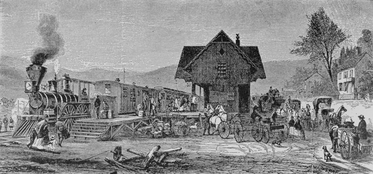 乡村仓库，1868年“哈珀周刊”的插图，来自“美国的选美，第3卷”，作者：拉尔夫亨利加布里埃尔，1926年 作者 爱德华·兰本·亨利