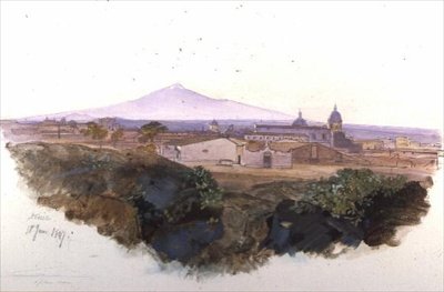 卡塔尼亚：1847年（钢笔、墨水和水粉画 作者 爱德华·李尔