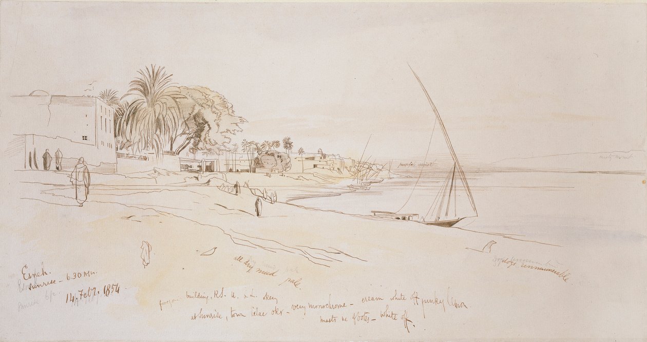 埃及埃斯内，1854年 作者 爱德华·李尔