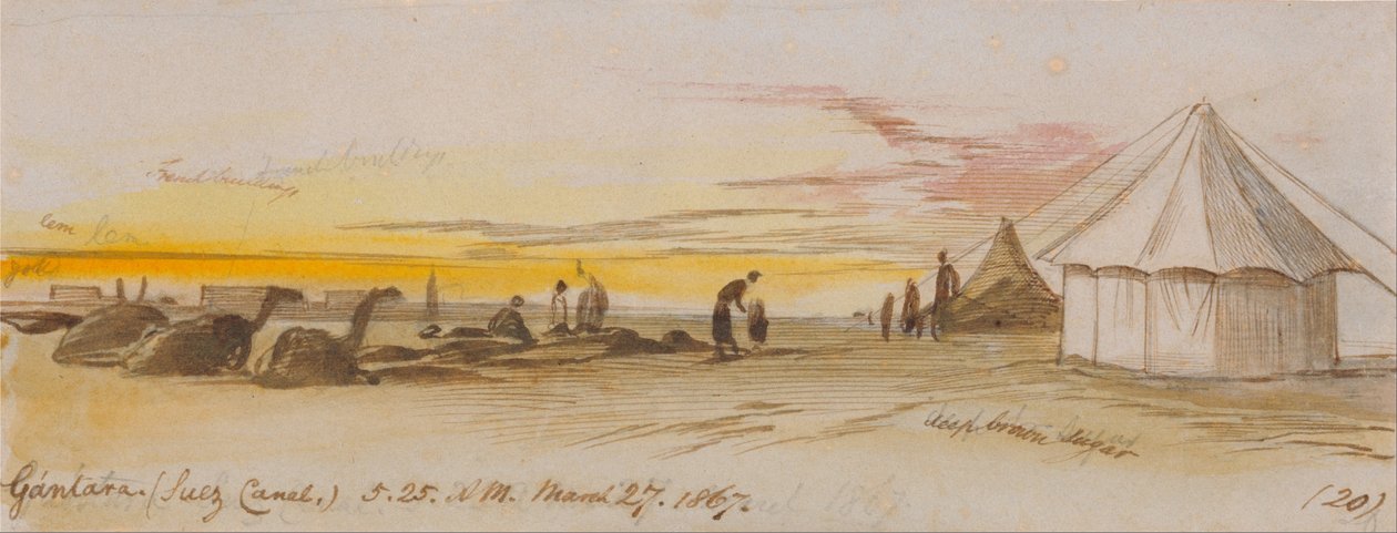 甘塔拉（苏伊士运河），1867 年 3 月 27 日上午 5:25 (20) 作者 爱德华·李尔