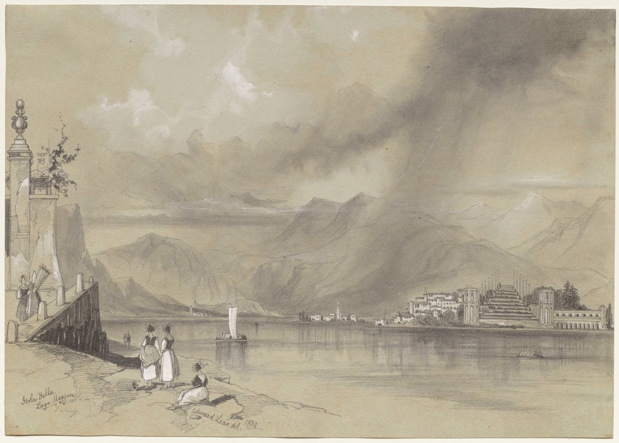 伊索拉·贝拉（Isola Bella），马焦雷湖，1839年。 作者 爱德华·李尔