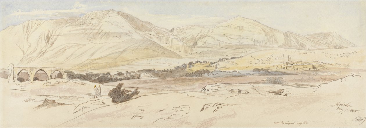 耶利哥，1858年5月7日（157），1858年（wc和钢笔墨水在纸上） 作者 爱德华·李尔