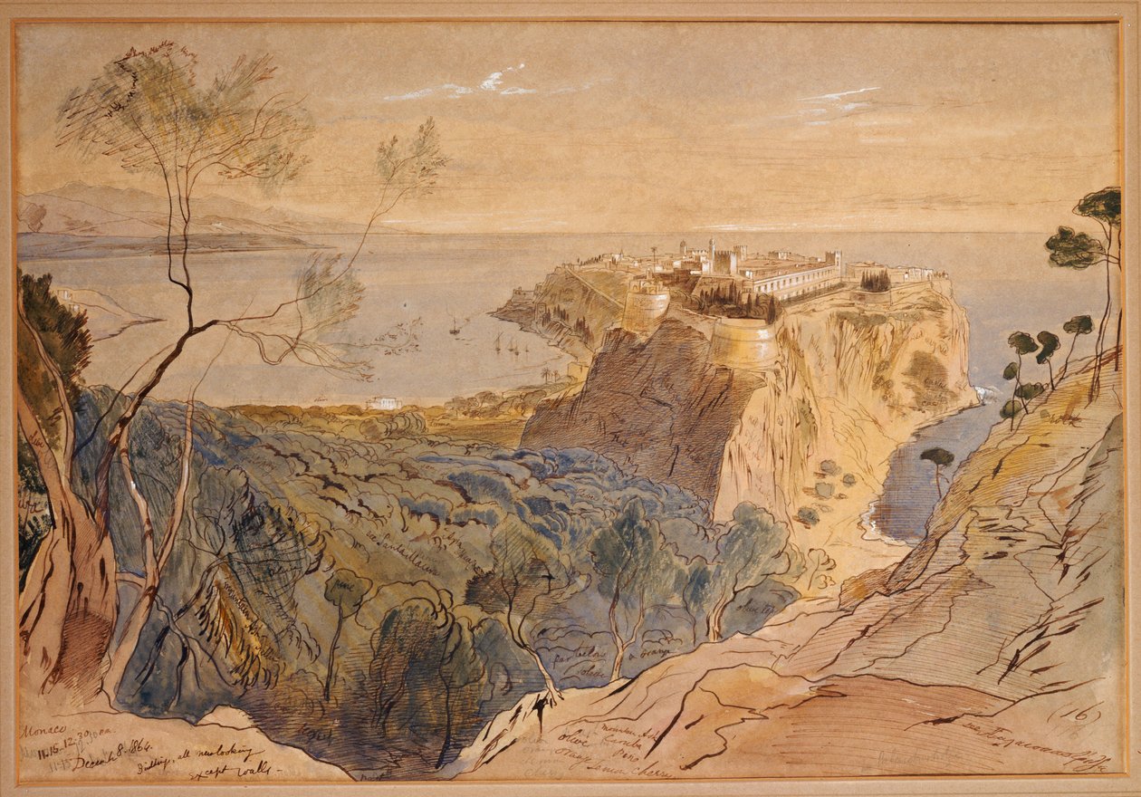 摩纳哥，1864年 作者 爱德华·李尔
