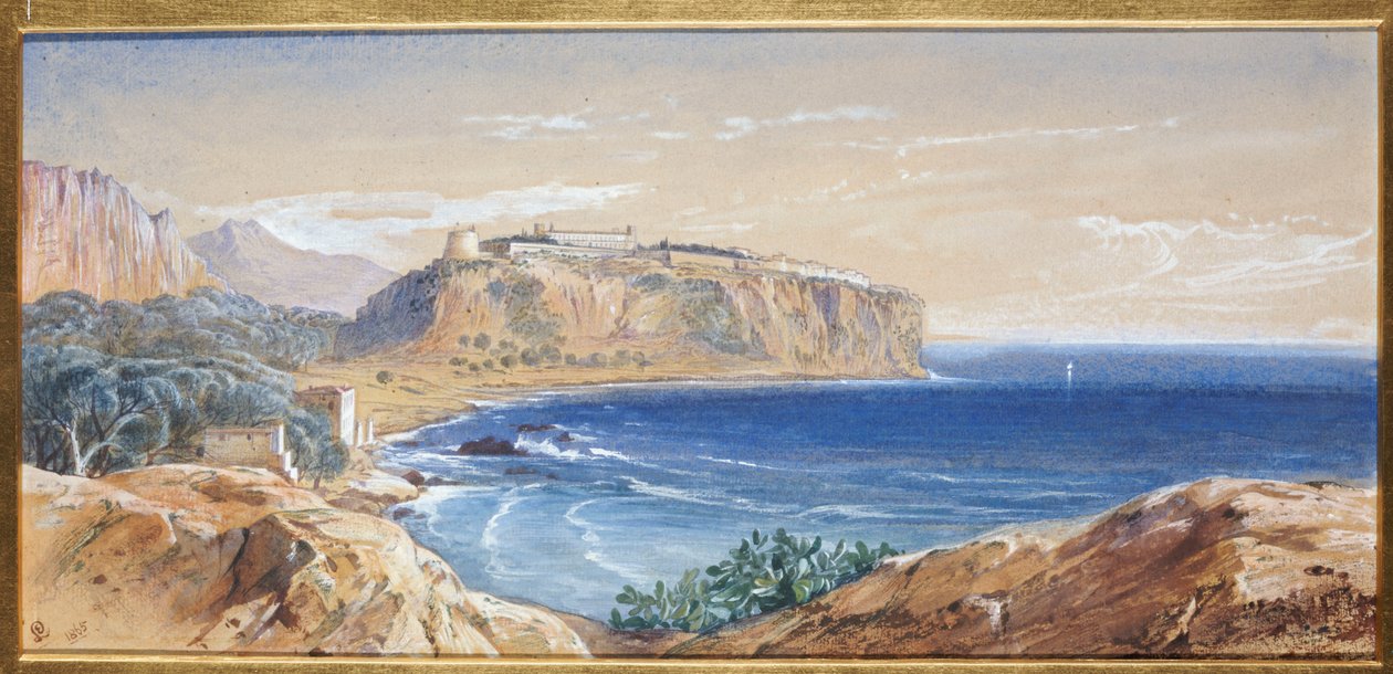 摩纳哥从第il角，1865 作者 爱德华·李尔