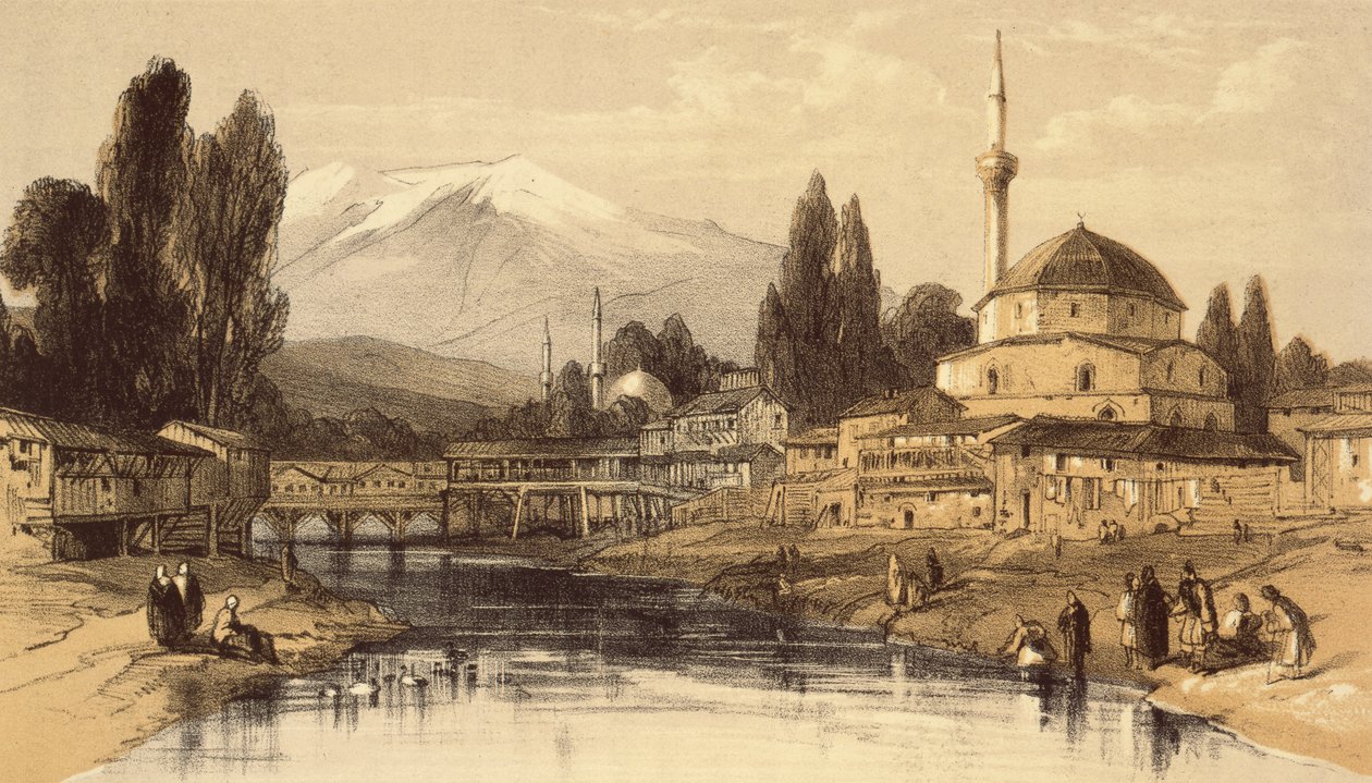 Monastir，来自阿尔巴尼亚和希腊的风景画家期刊，于1851年出版 作者 爱德华·李尔
