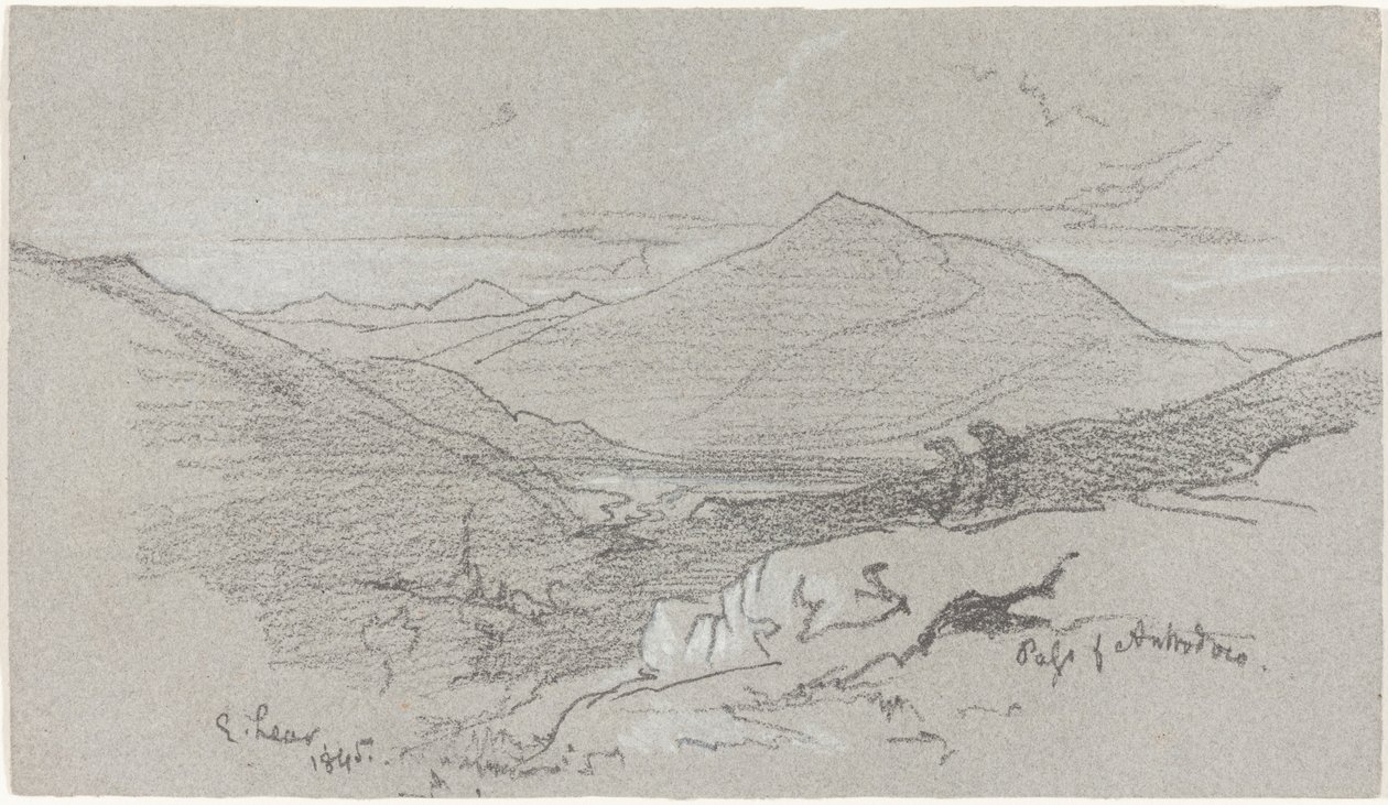 安特罗多克的山景 作者 爱德华·李尔