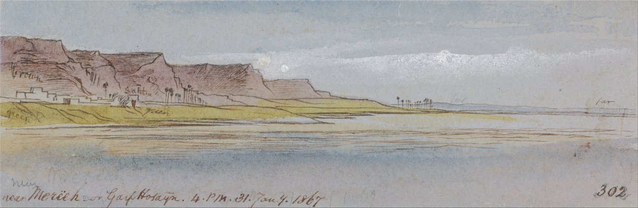 1867 年 1 月 31 日下午 4 时，Mereeh 或 Garf Hossayn 附近 (302) 作者 爱德华·李尔