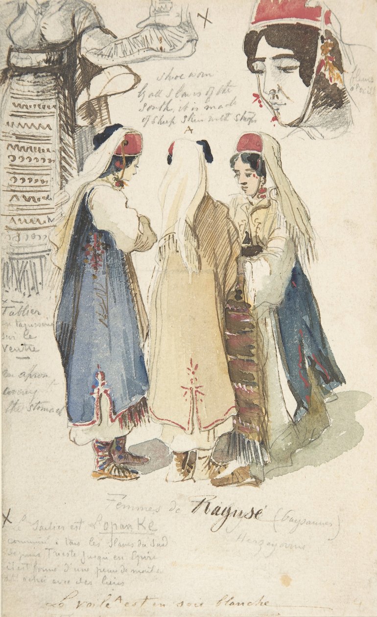 拉古萨的农民妇女，1848-1866。 作者 爱德华·李尔