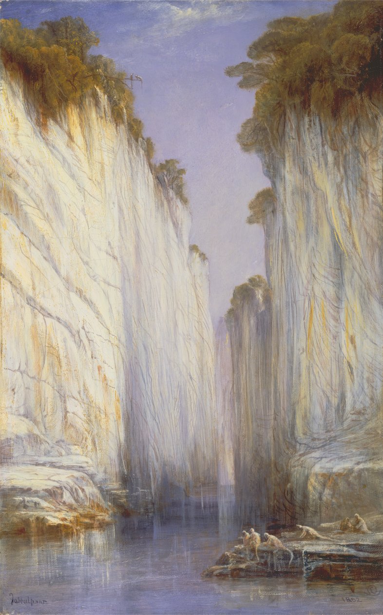 大理石的岩石--涅布达-朱波尔，1882年。 作者 爱德华·李尔