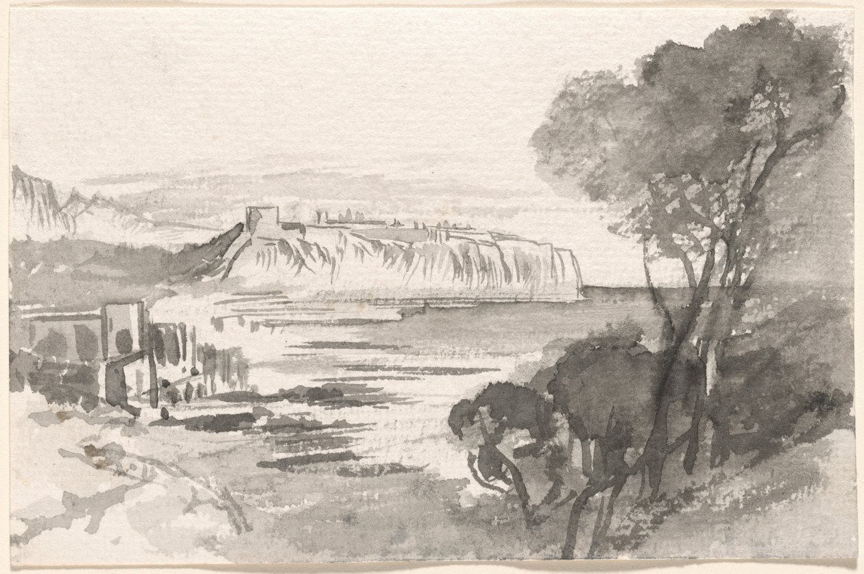 摩纳哥海湾的风景，1884-1885年。 作者 爱德华·李尔