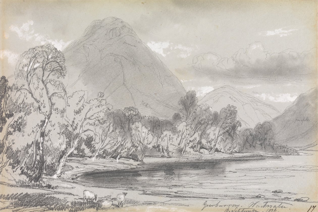 1836 年 9 月 16 日，Wastwater 的 Yewbarrow 作者 爱德华·李尔