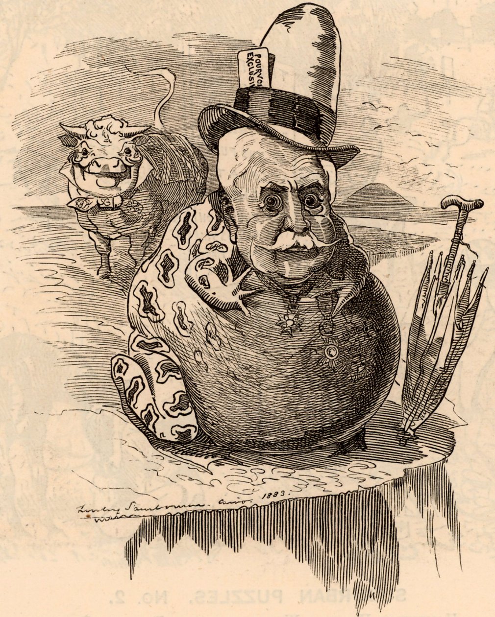 Cartoon of Ferdinand de Lesseps 作者 爱德华·林利·桑伯恩