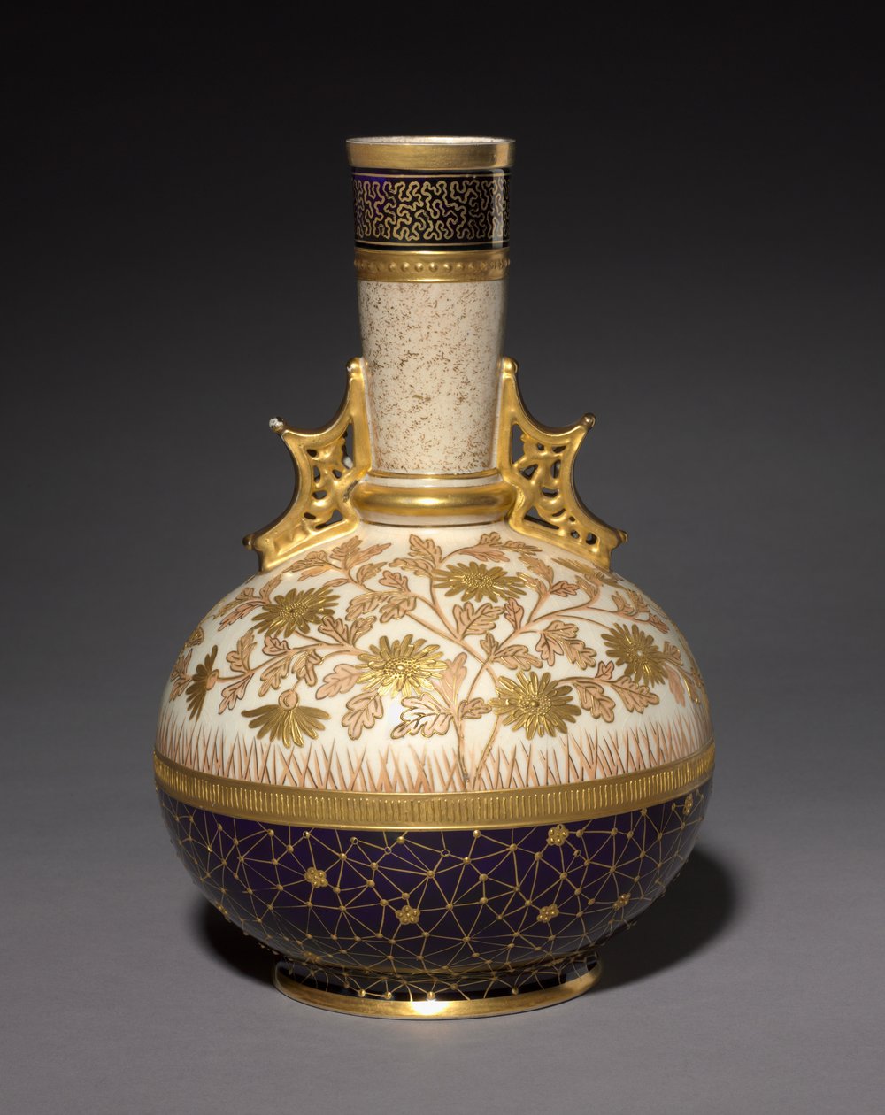 花瓶，美国Faience Manufacturing Company生产，约1884年1887年 作者 爱德华·莱切特