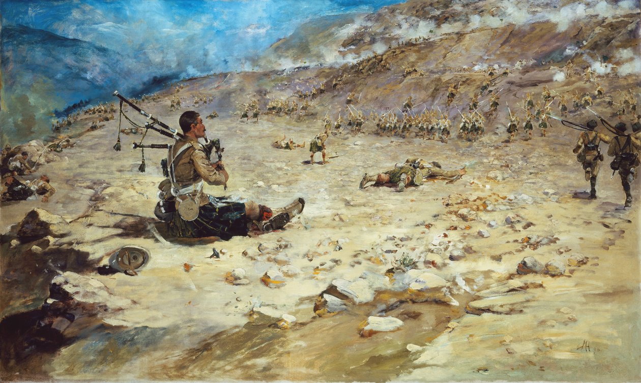 1897年1898年，戈登高地人在达尔盖（Dargai）收获维多利亚十字勋章（Piper George Findlater，1872-1942） 作者 爱德华·马修·黑尔