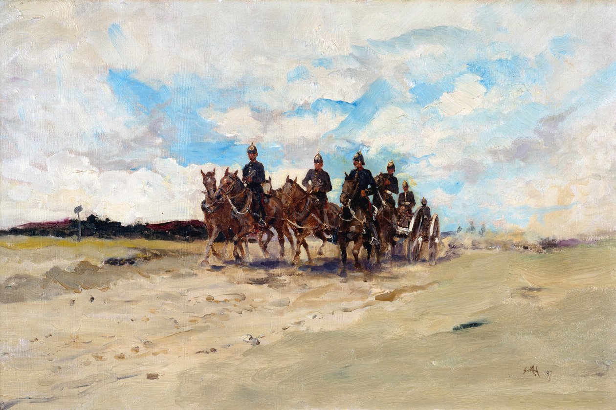 皇家炮兵，1897年游行的野战炮队 作者 爱德华·马修·黑尔