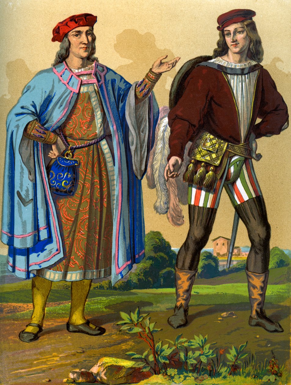 1450年的英国朝臣和1500年的1849年英国绅士。 作者 爱德华·梅