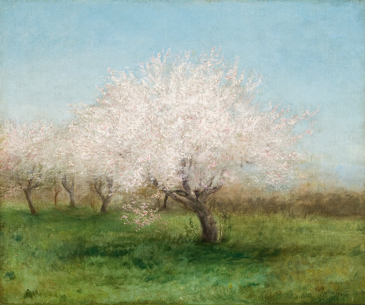 草地上的苹果树 1890 年（布面油画） 作者 爱德华·米切尔·班尼斯特