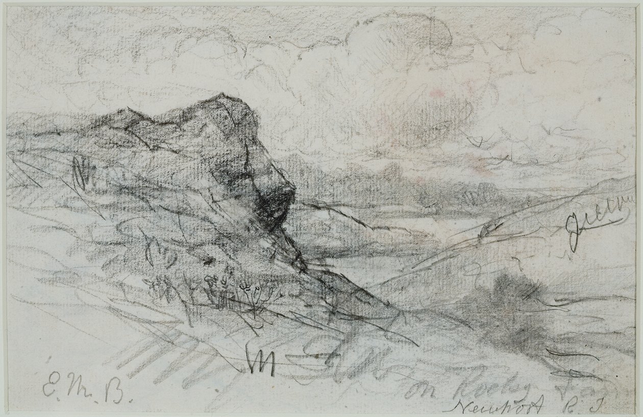 罗德岛州纽波特 (#13B) 1880年代（纸上石墨） 作者 爱德华·米切尔·班尼斯特