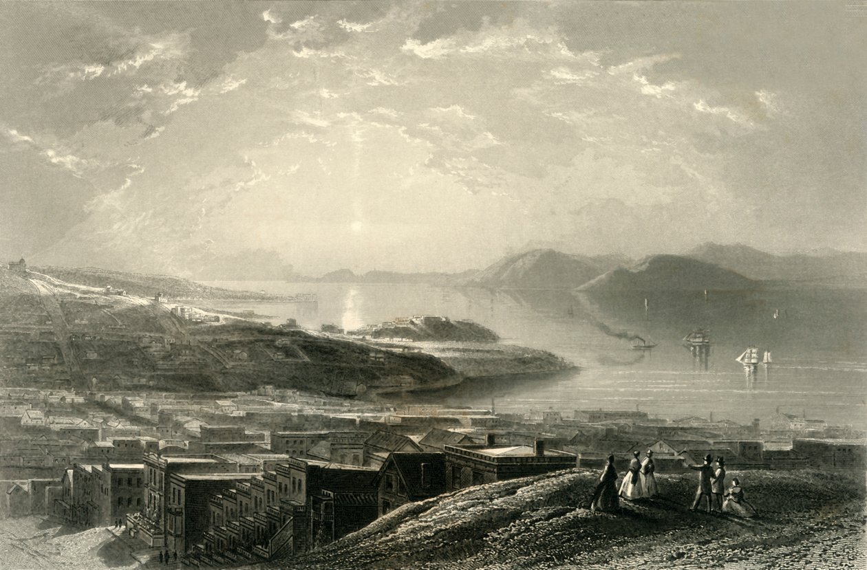 从电报山看金门》，1872年。   作者 爱德华·帕克斯曼·布兰德