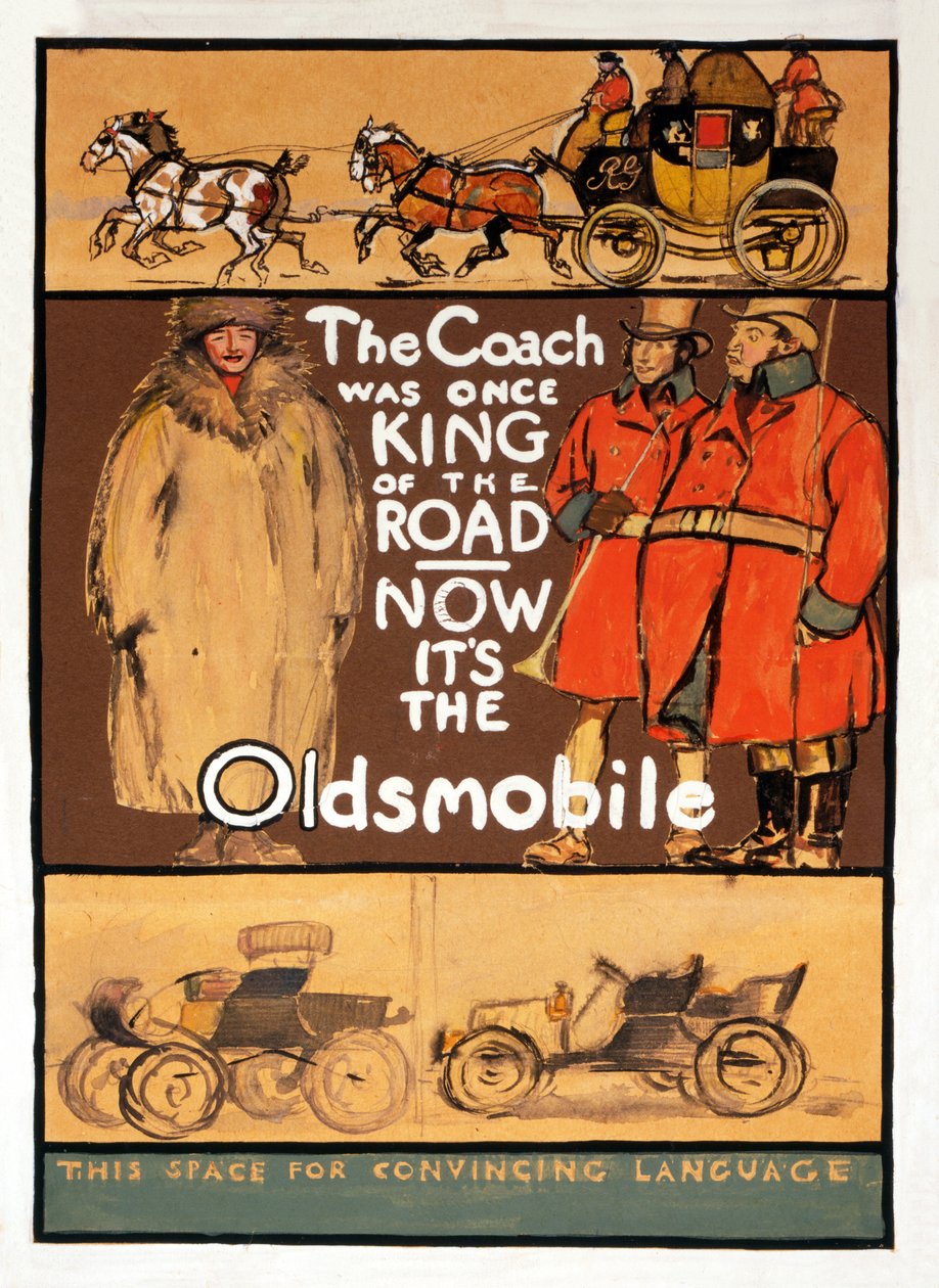 Oldsmbile，pub的广告。 1910 作者 爱德华·彭菲尔德