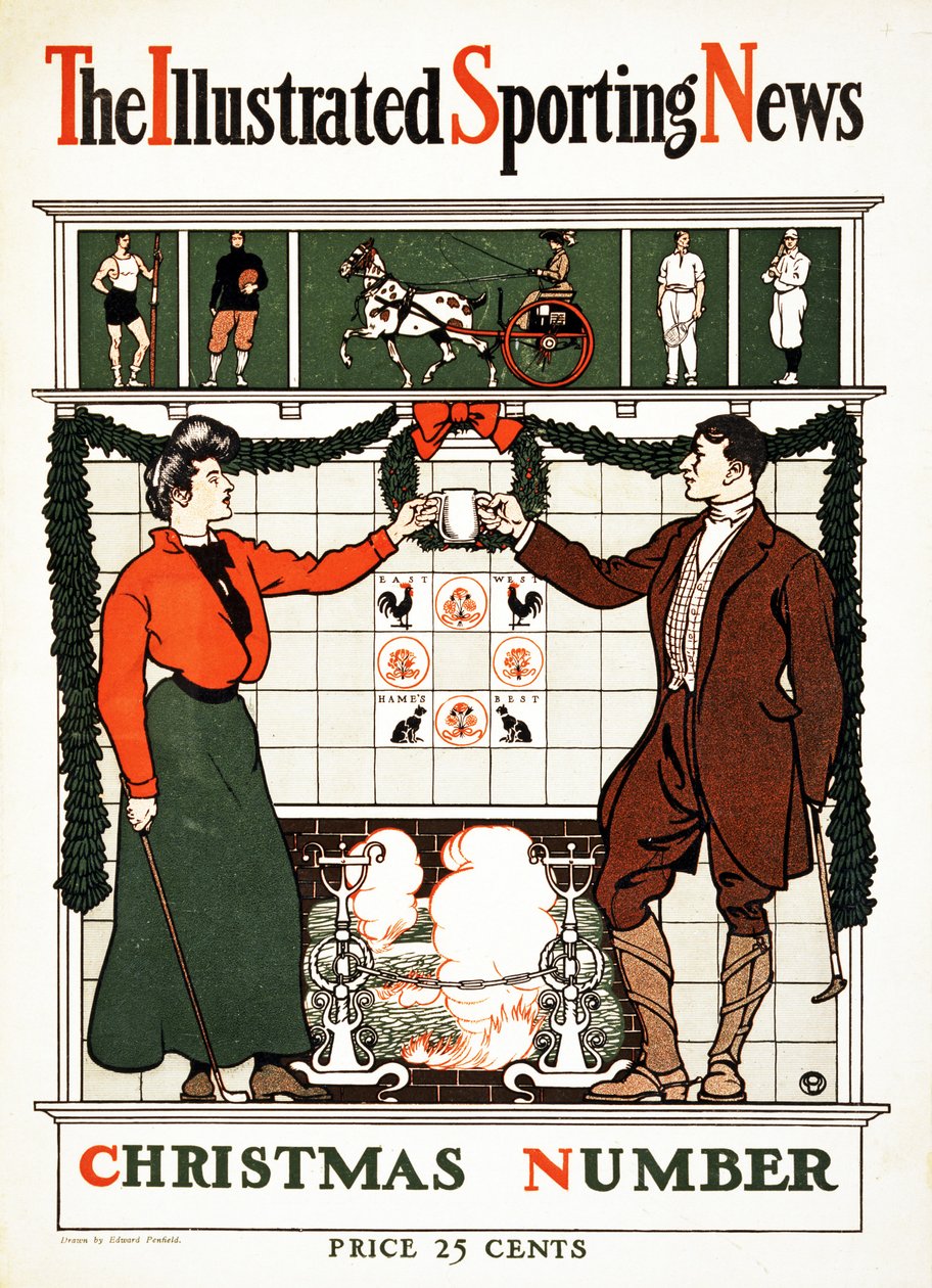 插图体育新闻，圣诞节编号，1900（彩色石版画） 作者 爱德华·彭菲尔德