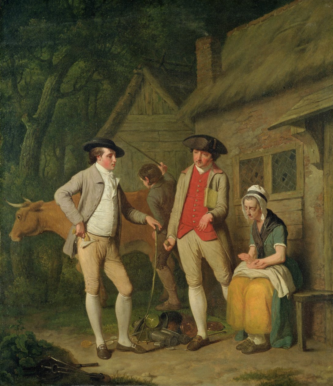 Widow Costard的牛和货物，税收受到限制，由Johnny Pearmain的慷慨解救，1782年 作者 爱德华·彭尼