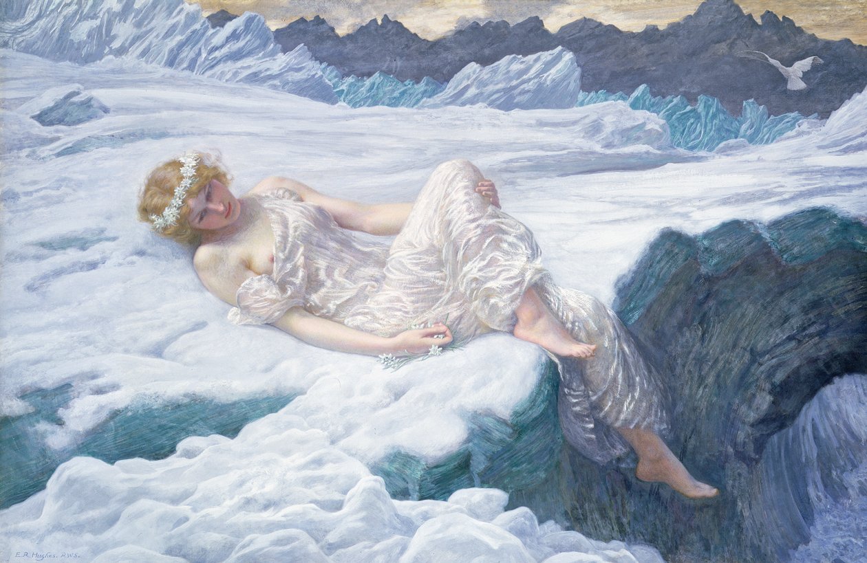 1907年的心之雪（纸上的身体色彩） 作者 爱德华·罗伯特·休斯