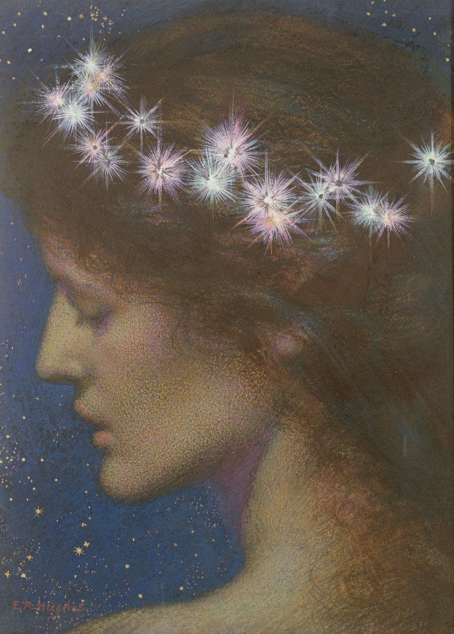 夜晚（wc＆bodycolour on paper）（见48895） 作者 爱德华·罗伯特·休斯