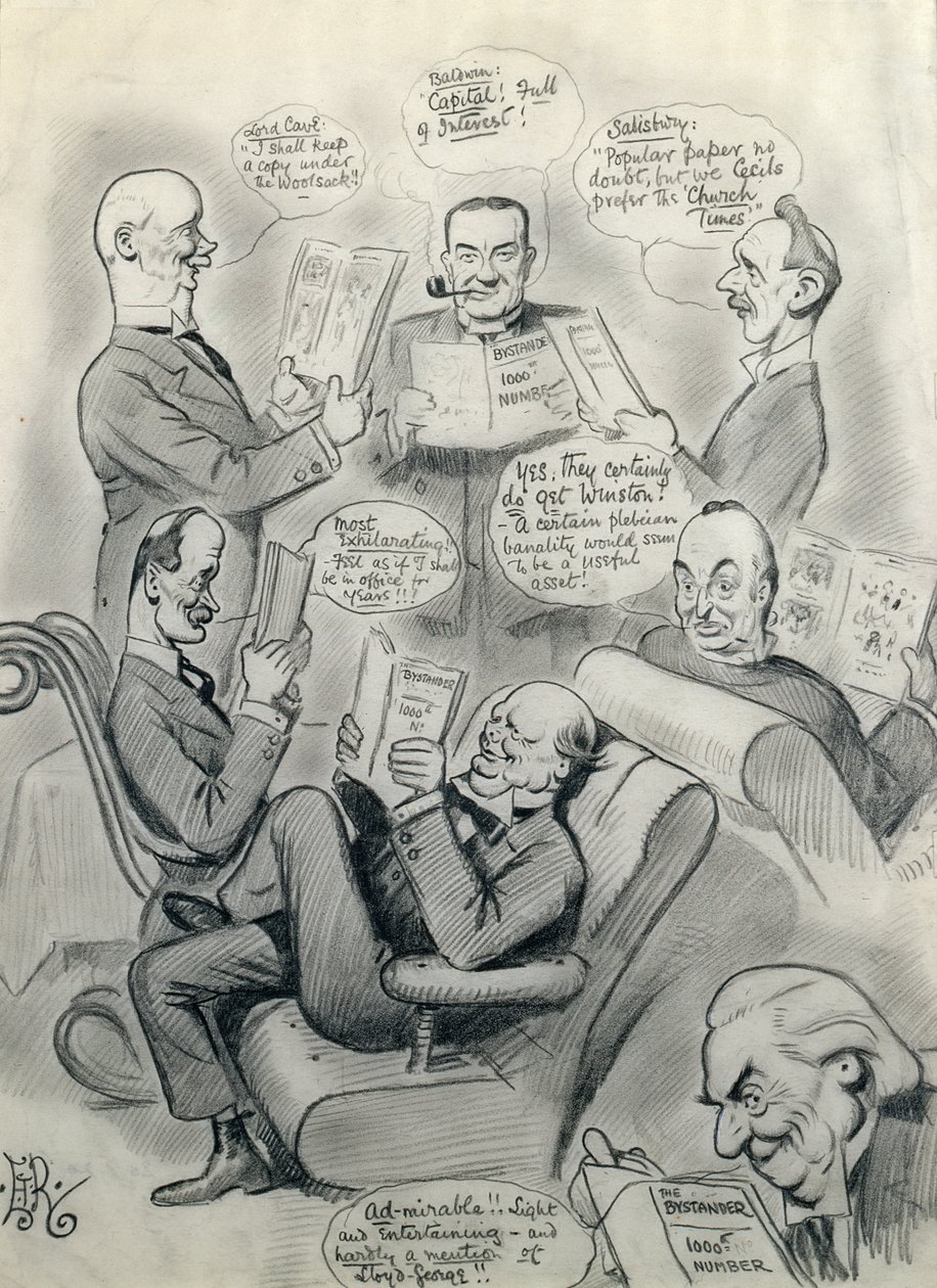 领主第1000号，以Lord Cave为特色（1856-1928）Stanley Baldwin（1867-1947）Lord Salisbury（1861-1947）Herbert Asquith（1852-1928）和Winston Churchill（1874-1965） 作者 爱德华·坦尼森·里德
