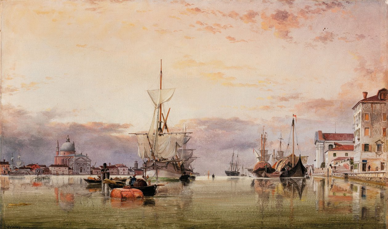 Canale della Giudecca和Redentore Beyond，1863年 作者 爱德华·威廉·库克