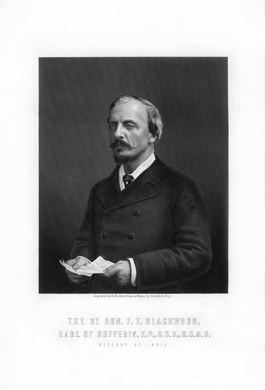 弗雷德里克·坦普尔·布莱克伍德（Frederick Temple Blackwood），达弗林伯爵，英国公务员，1893年。 作者 爱德华·威廉·斯托达特